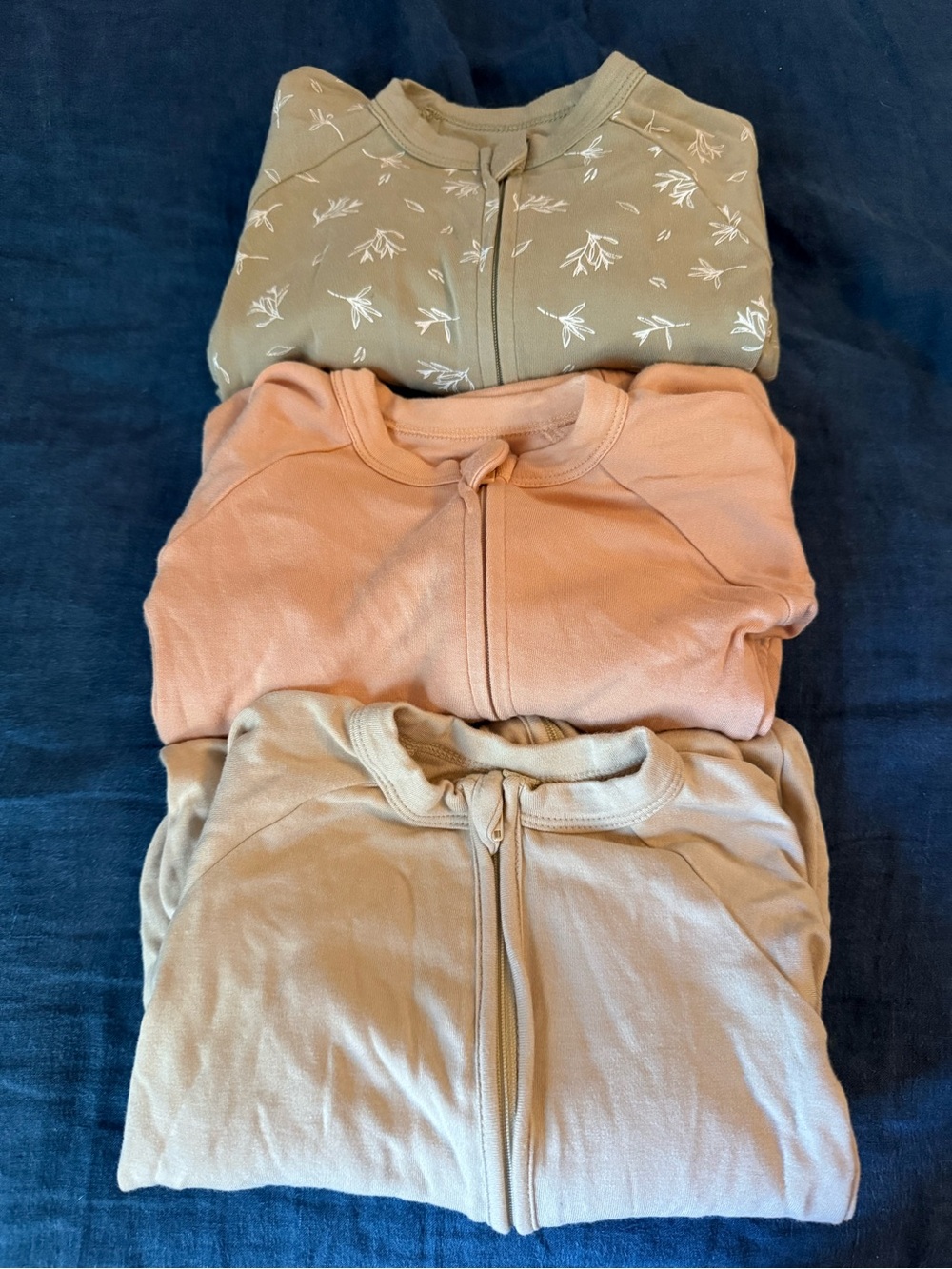 3-Pack  capsule Neutral Baby Zipper Sleepers - Sage, Tan, Beige